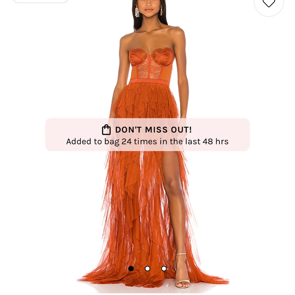 FOR LOVE AND LEMONS XRevolve Bustier Gown in Rust (tags still on) XS